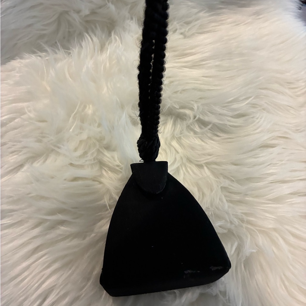 Black Handbag with Braided Strap